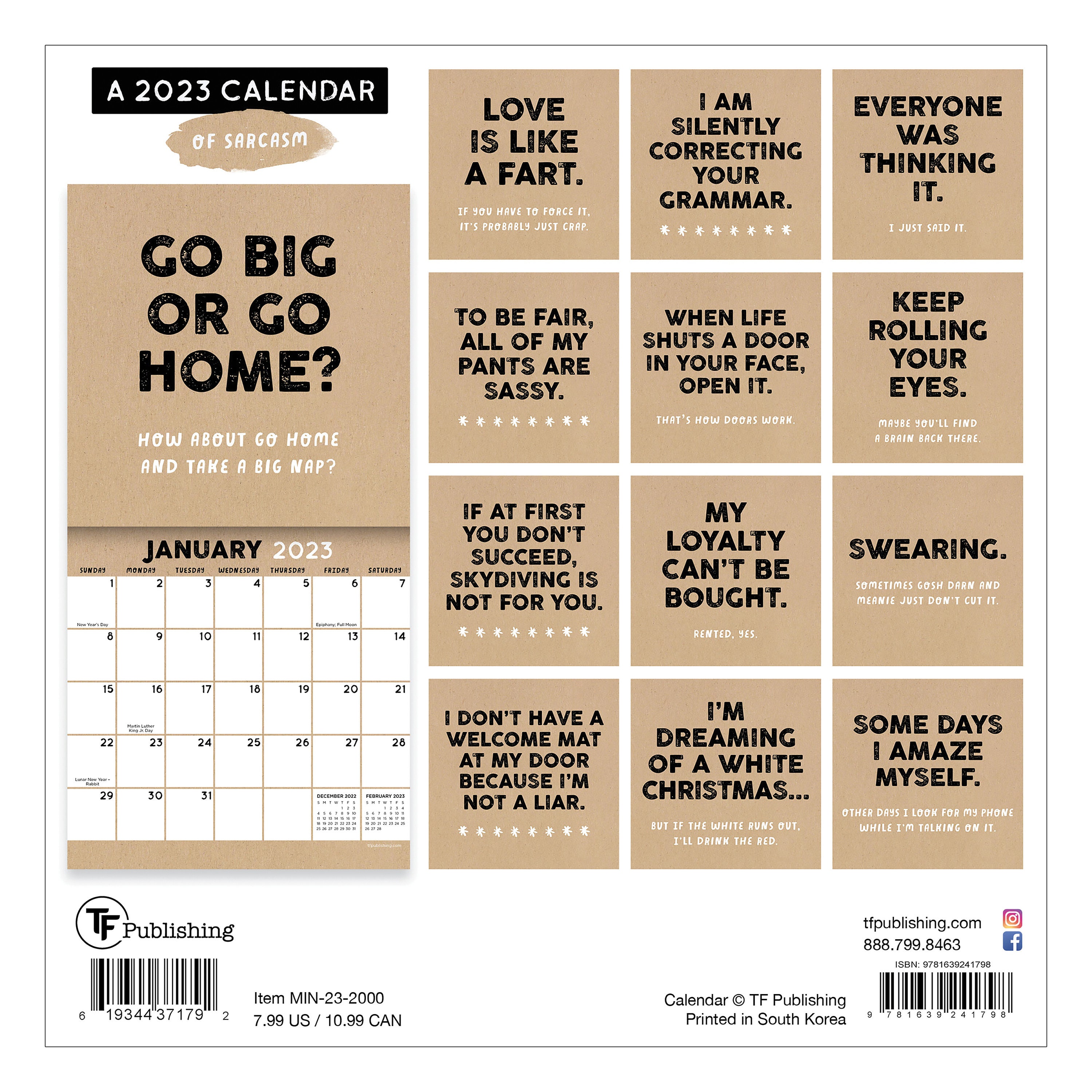 2023 Anti-affirmations & Sarcasm Mini Calendar - Etsy