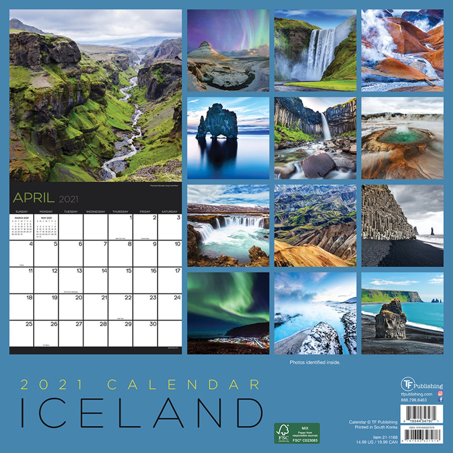 2021 Iceland Wall Calendar 12x12 Etsy