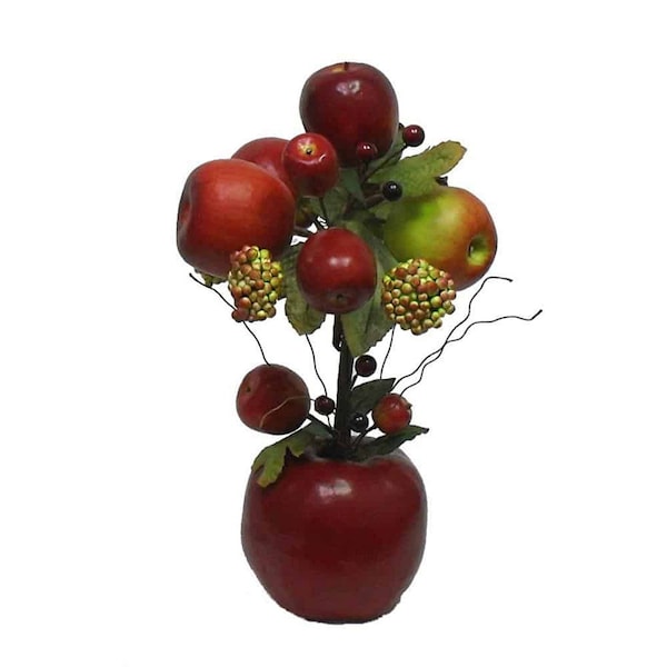 Artificial Apple Topiary 15 in Red with vase