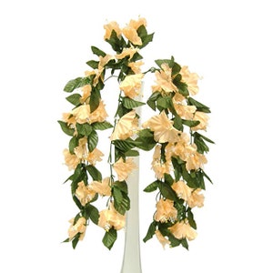 ARTIFICIAL Hibiscus Flower Set of 3 9 Stems 26in Peach ARTIFICIAL