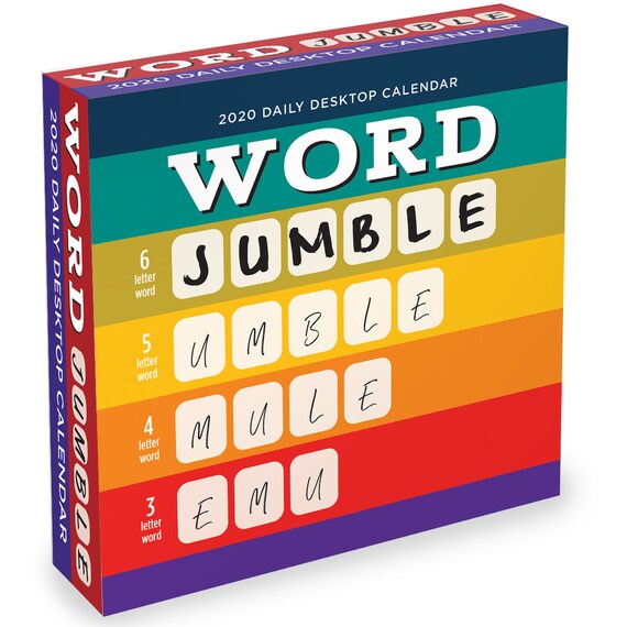 2020 Word Jumble Daily Desktop Calendar Etsy letter jumble calendar 2021