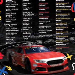 FINAL SALE 2025 NASCAR Schedule Poster