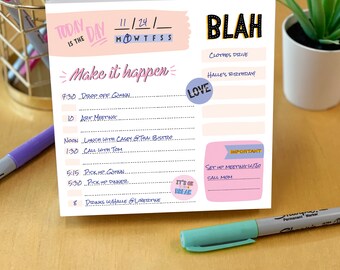 Undated 5.25" x 5.25" Make it Happen Daily Note Block for Productivity and Lists Desktop