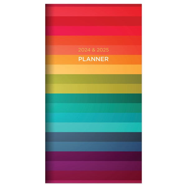 FINAL SALE 2024-2025 Rainbow Stripe Small Monthly Pocket Planner