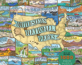 National Parks 1000 Piece Jigsaw Puzzle - 27.5x19.5 Inch Scenic Landscape Puzzle