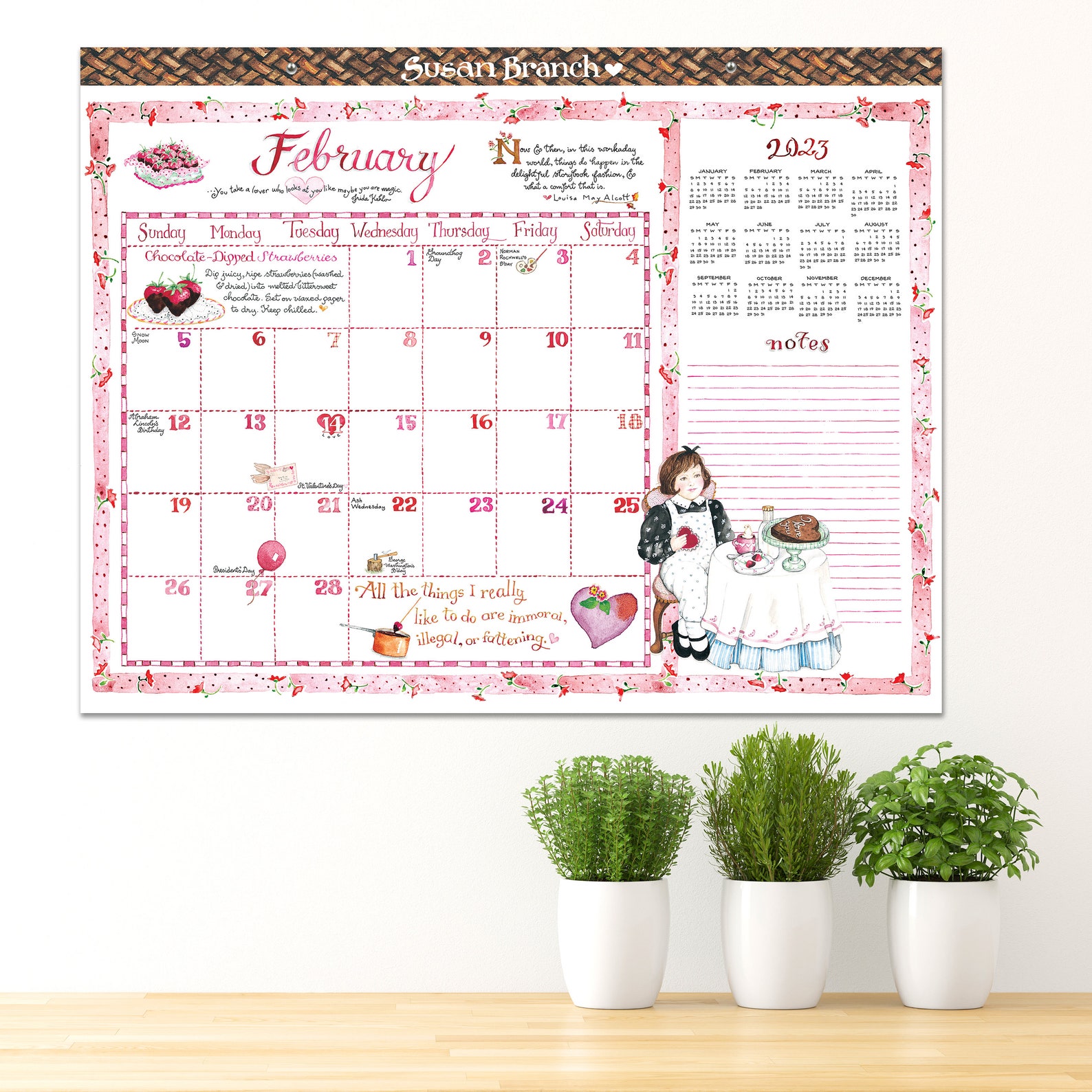 2023 Susan Branch Desk Pad Large Monthly Blotter Calendar Etsy