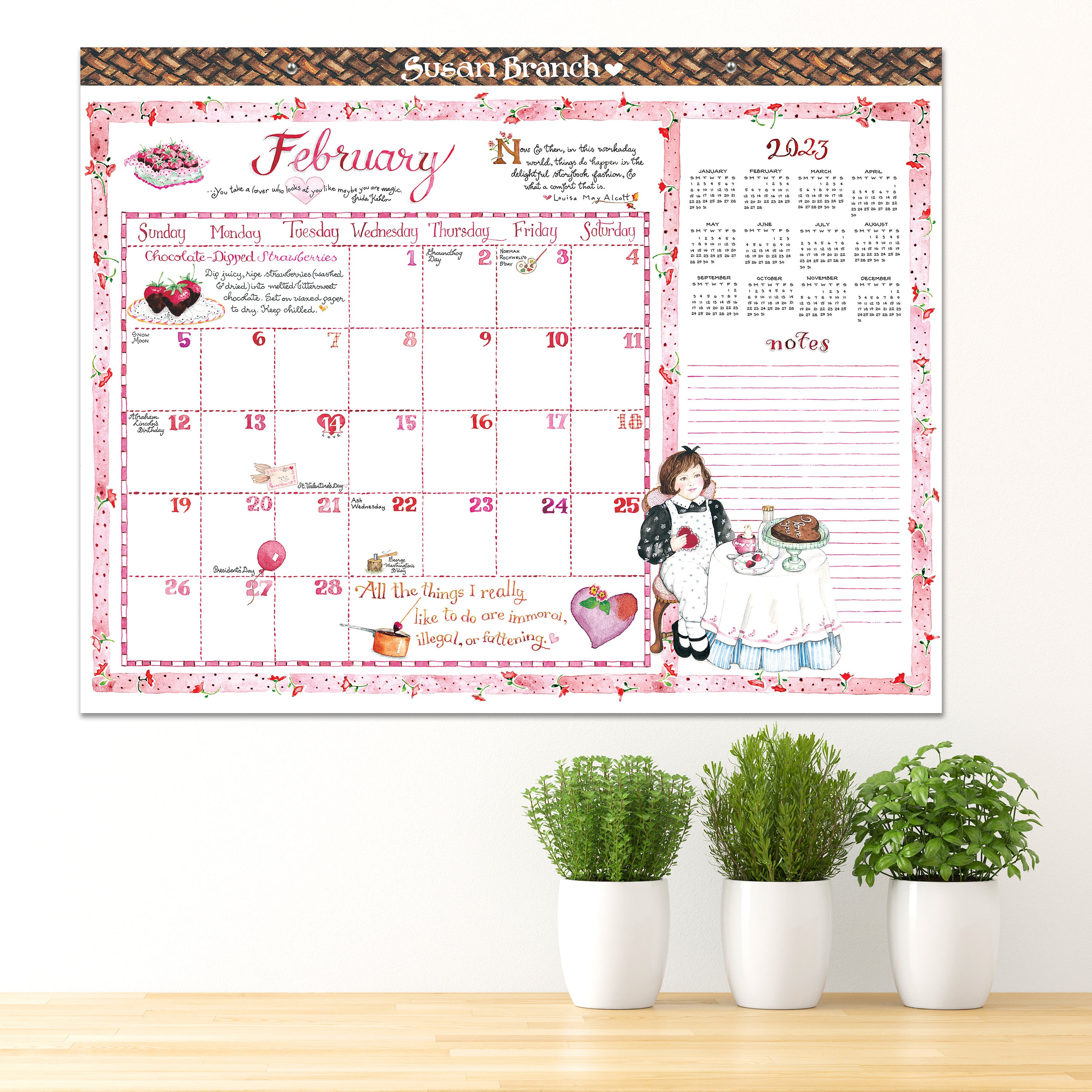 2023 Susan Branch Desk Pad Large Monthly Blotter Calendar Etsy