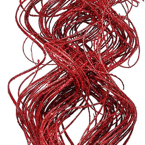 Curly Ting Sparkle Glitter Pack of 40-50 Stems 2ft Red ARTIFICIAL