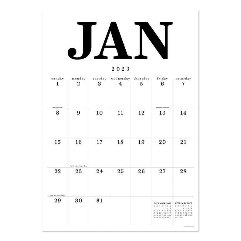 2023 Big Letters Medium Art Poster Wall Calendar - Etsy