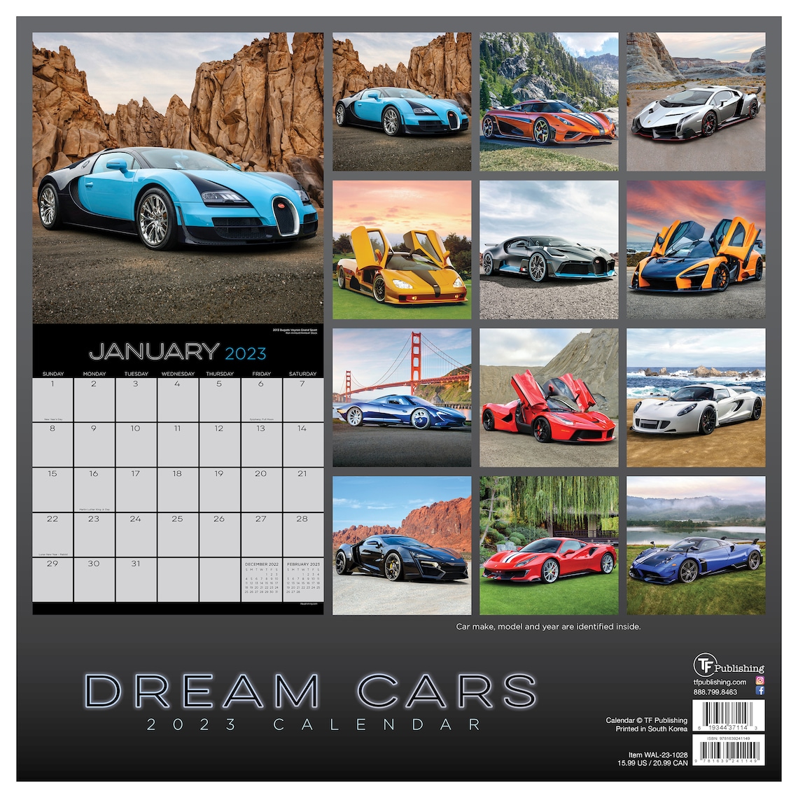 2023 Dream Cars Wall Calendar Etsy