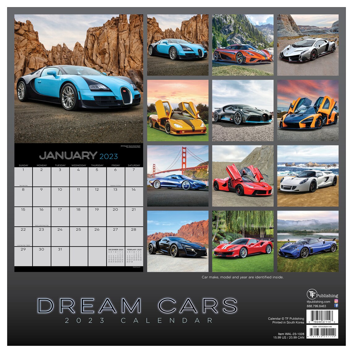 2023 Dream Cars Wall Calendar Etsy