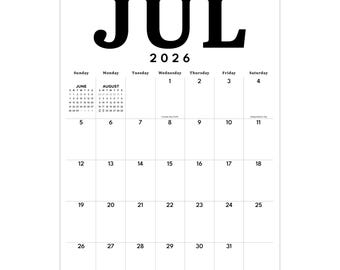 July 2026 - June 2027 Medium Art Poster Wall Calendar