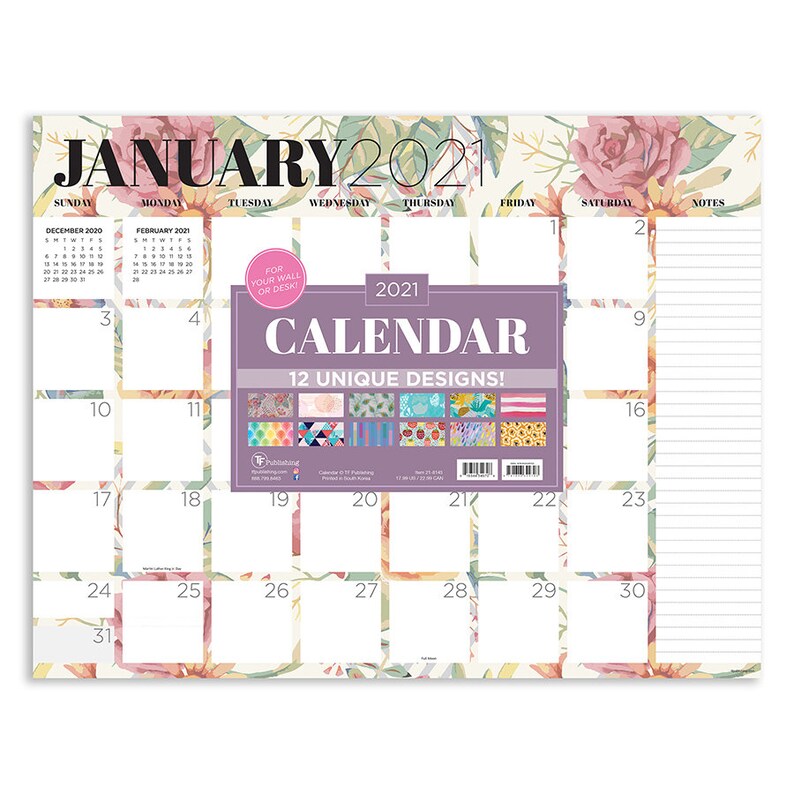 2021 Designer Patterns Large Desk Pad Monthly Calendar 22x17 Etsy