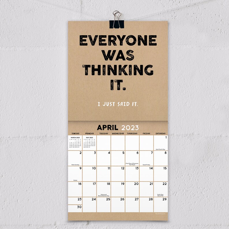 2023 Anti affirmations Sarcasm Mini Calendar Etsy