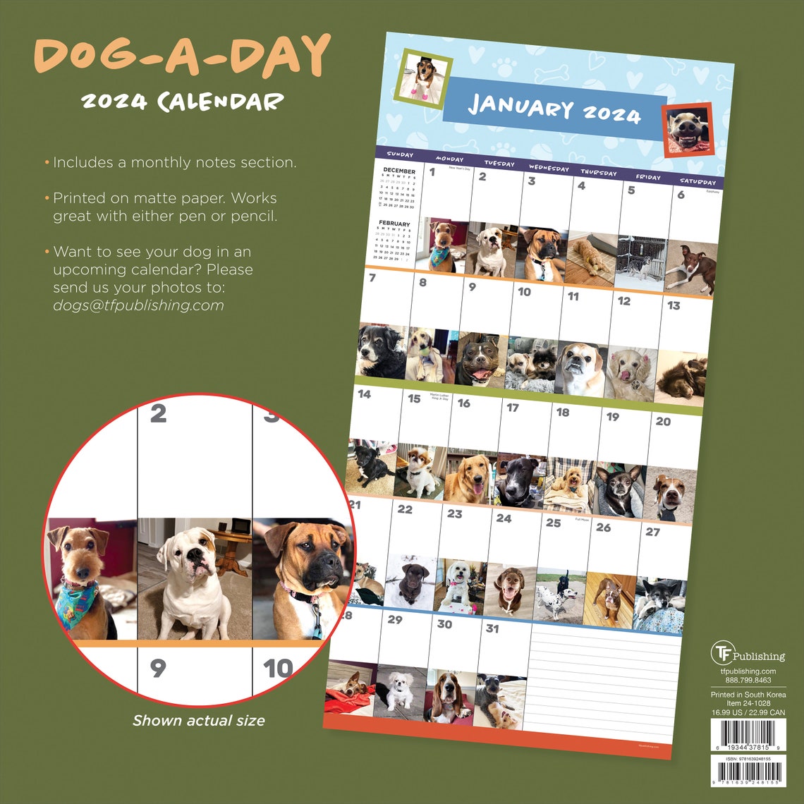 2024 Dogaday Wall Calendar Etsy