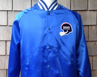 80s vintage deadstock New York Giants satin snap up jacket / Large