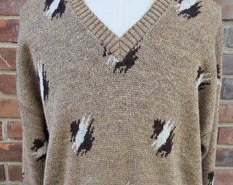80s vintage London Fog v-neck grandpa sweater / Large Tall