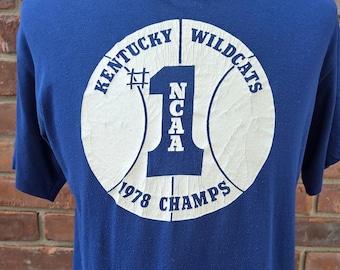 rare vintage 1978 Kentucky Wildcats NCAA champs T shirt / Large / UK basketball Final Four national champions