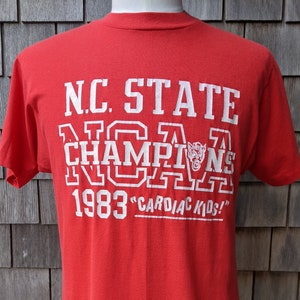 Vintage North Carolina State Wolfpack 1983 NCAA Champions Mini Iron On Transfer 