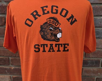 80s vintage Oregon State Beavers T shirt / Large / University