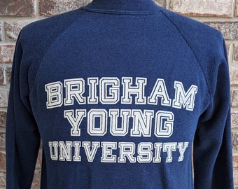 80s vintage Brigham Young University BYU sweatshirt / Small / raglan
