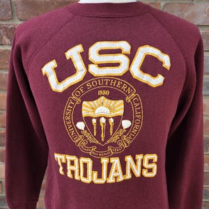 80s vintage USC Trojans sweatshirt / puff print / University Southern California crewneck / XS - Small