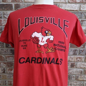 Vintage Louisville Cardinals 1986 National Champions Shirt Size