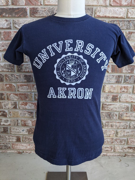 70s vintage University of Akron Zips T shirt / Ch… - image 1