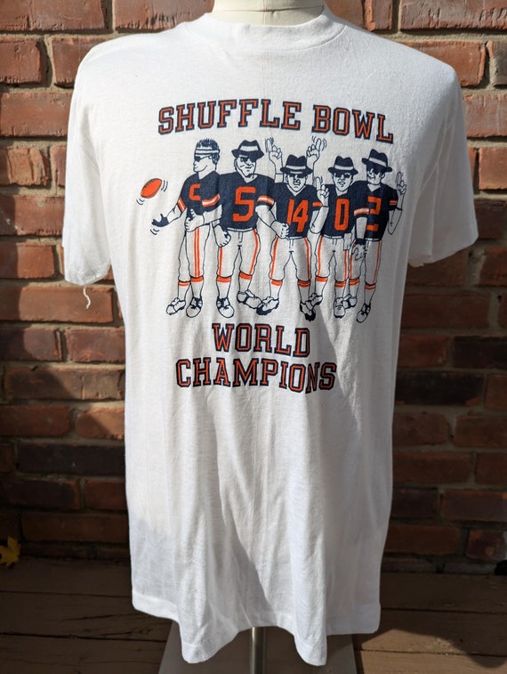 Rare 80s Vintage Chicago Bears Shuffle Bowl World Champions T