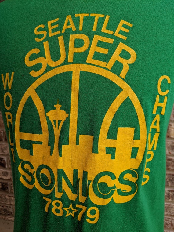 vintage Seattle Supersonics 1979 World Champs T shirt… Gem