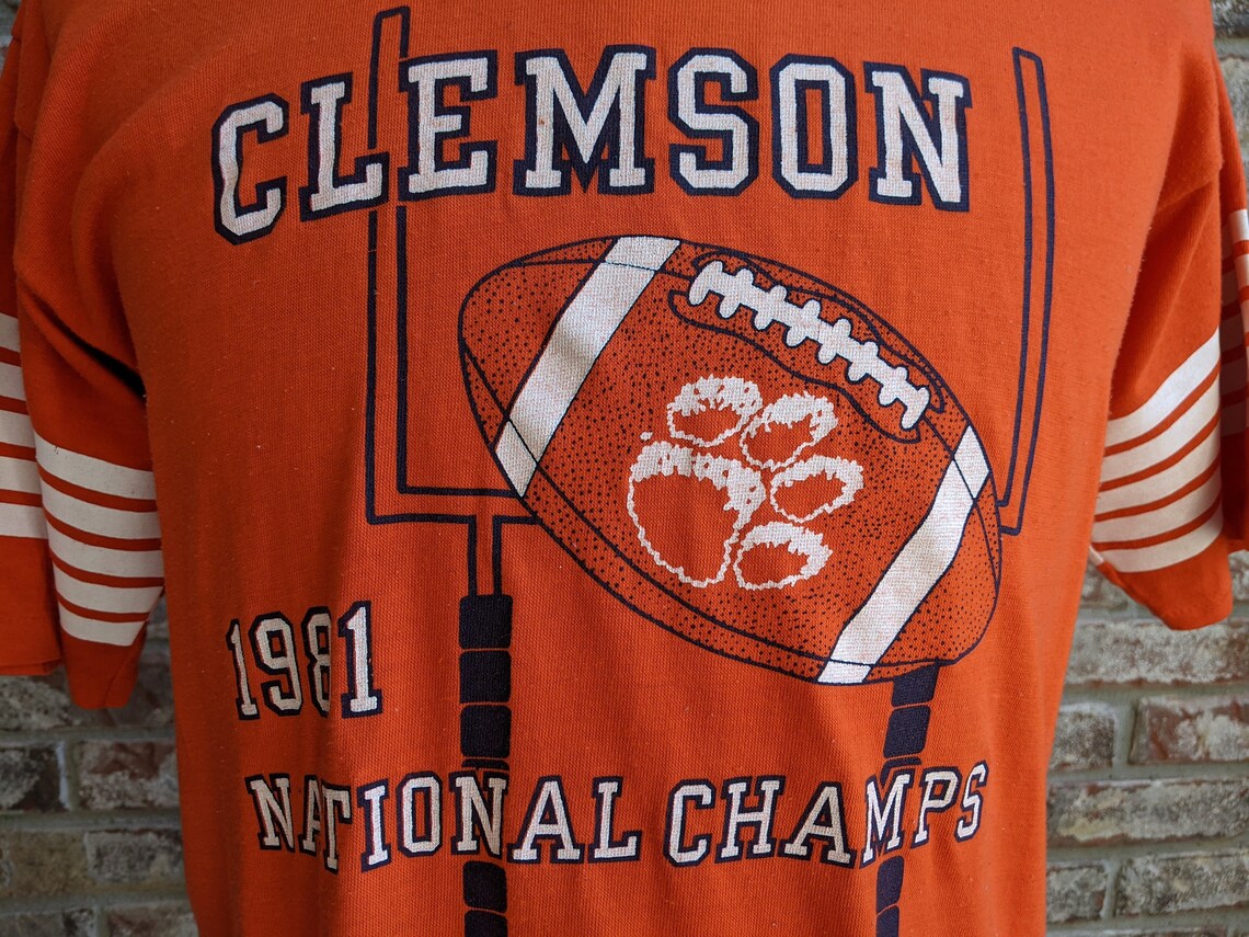 Rare vintage Clemson Tigers 1981 National Champs T shirt / Etsy