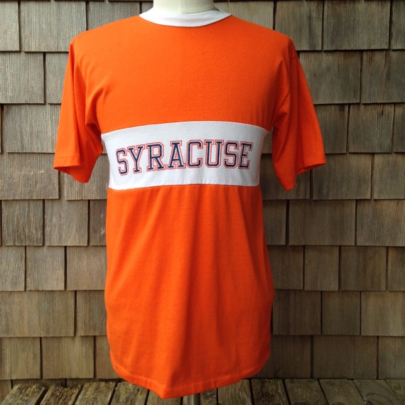 80s vintage Syracuse University color block T shi… - image 1