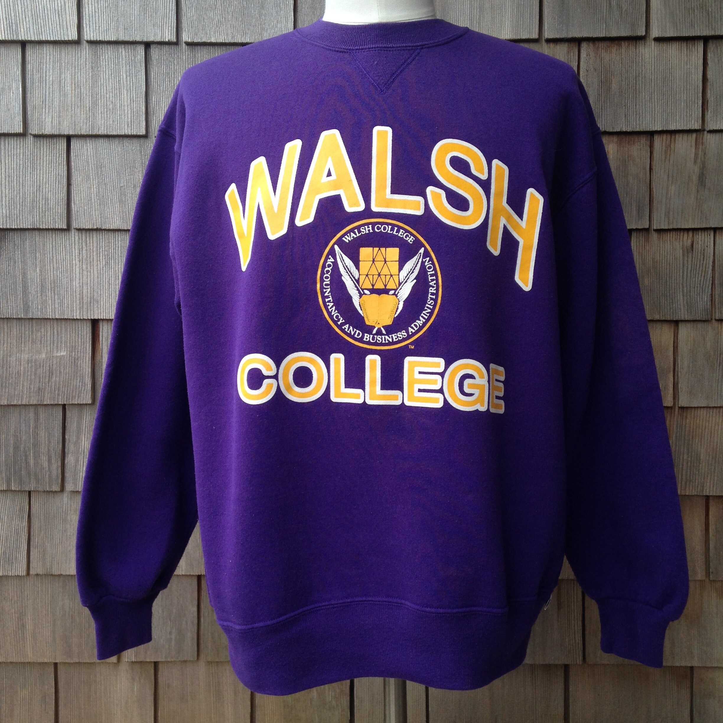 90s Vintage Walsh College Sweatshirt Large Troy Michigan Etsy Hong Kong