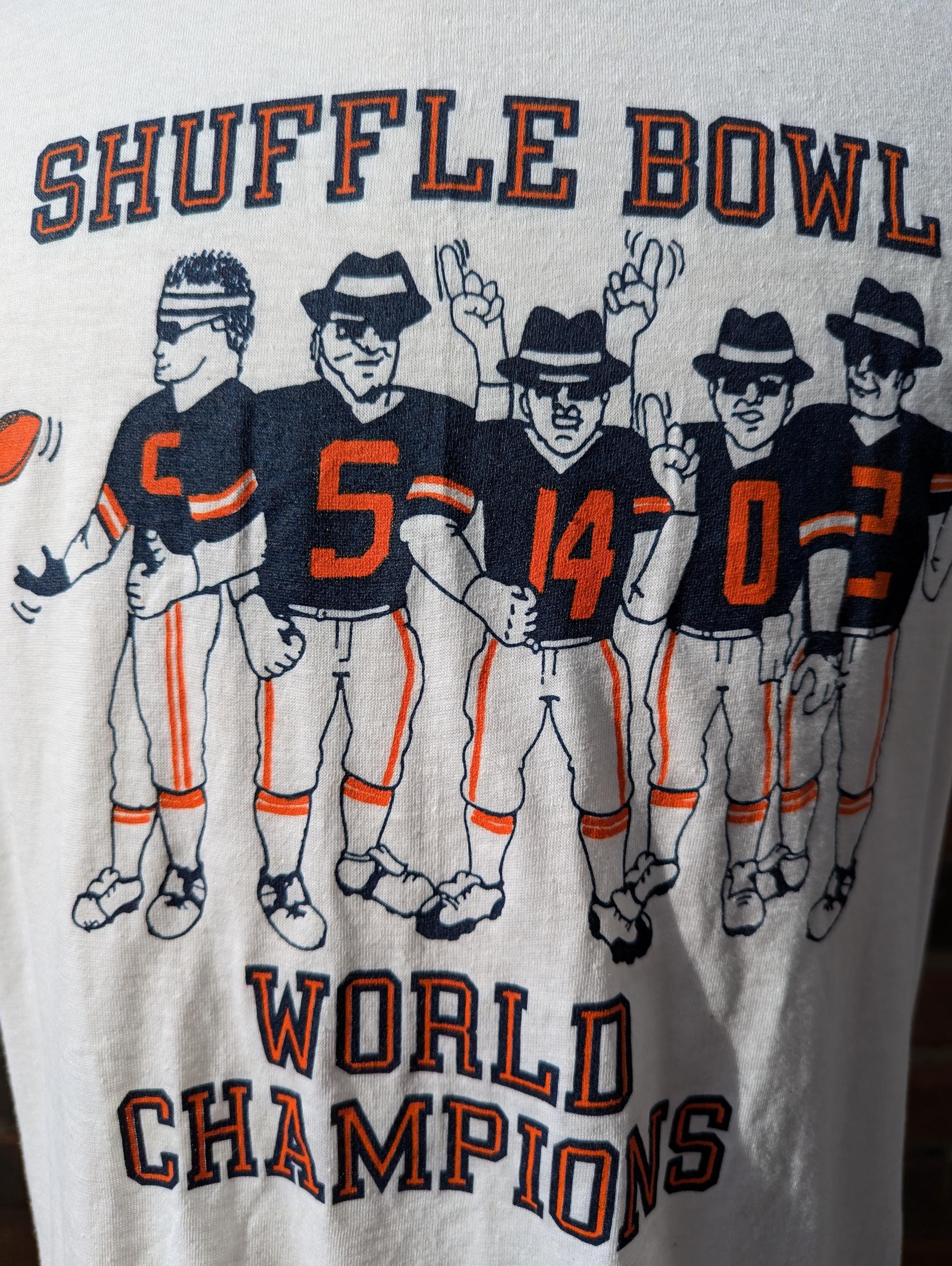 Rare 80s Vintage Chicago Bears Shuffle Bowl World Champions T