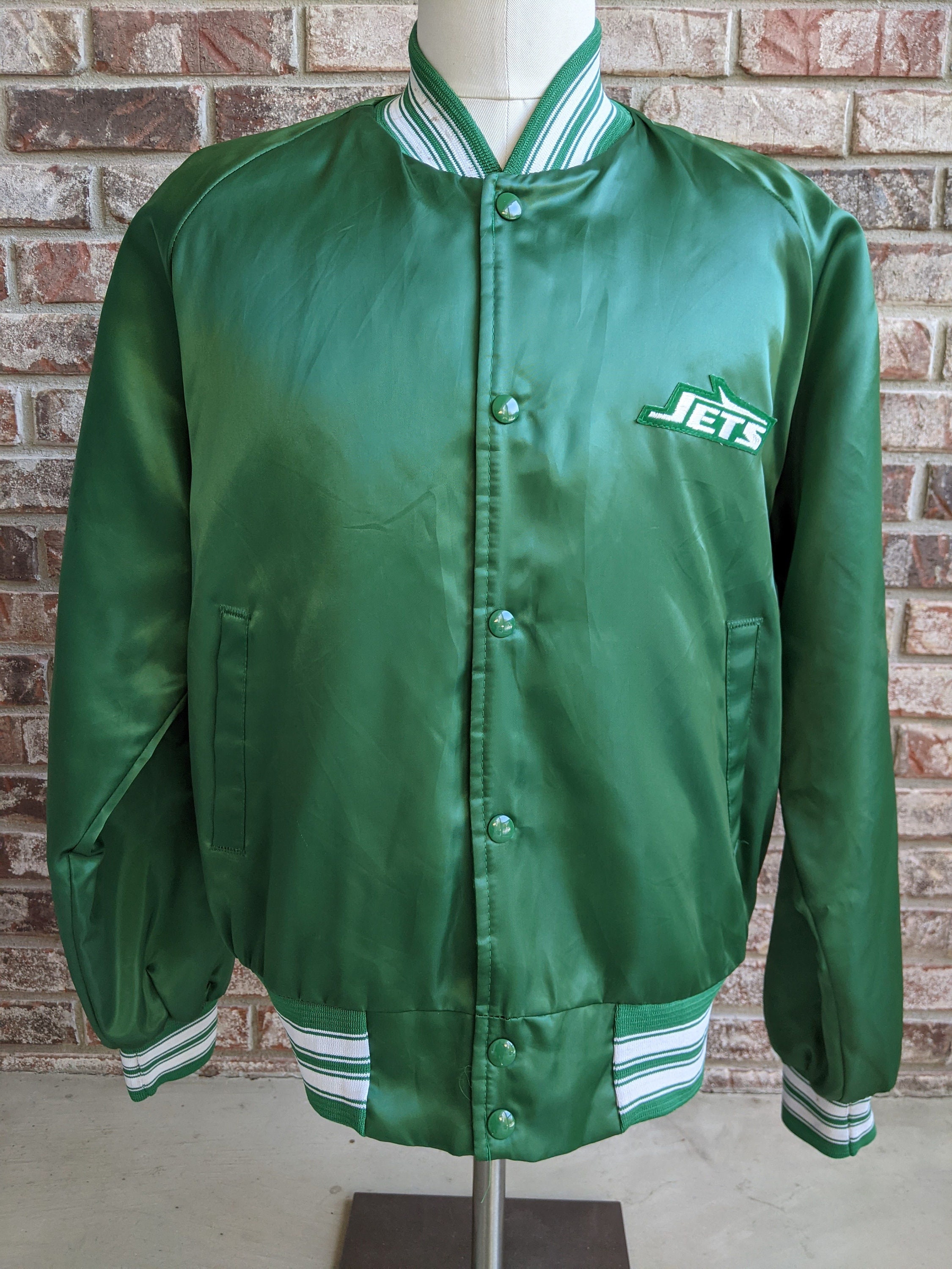 80s vintage New York Jets satin jacket / Chalk Line / nylon | Etsy