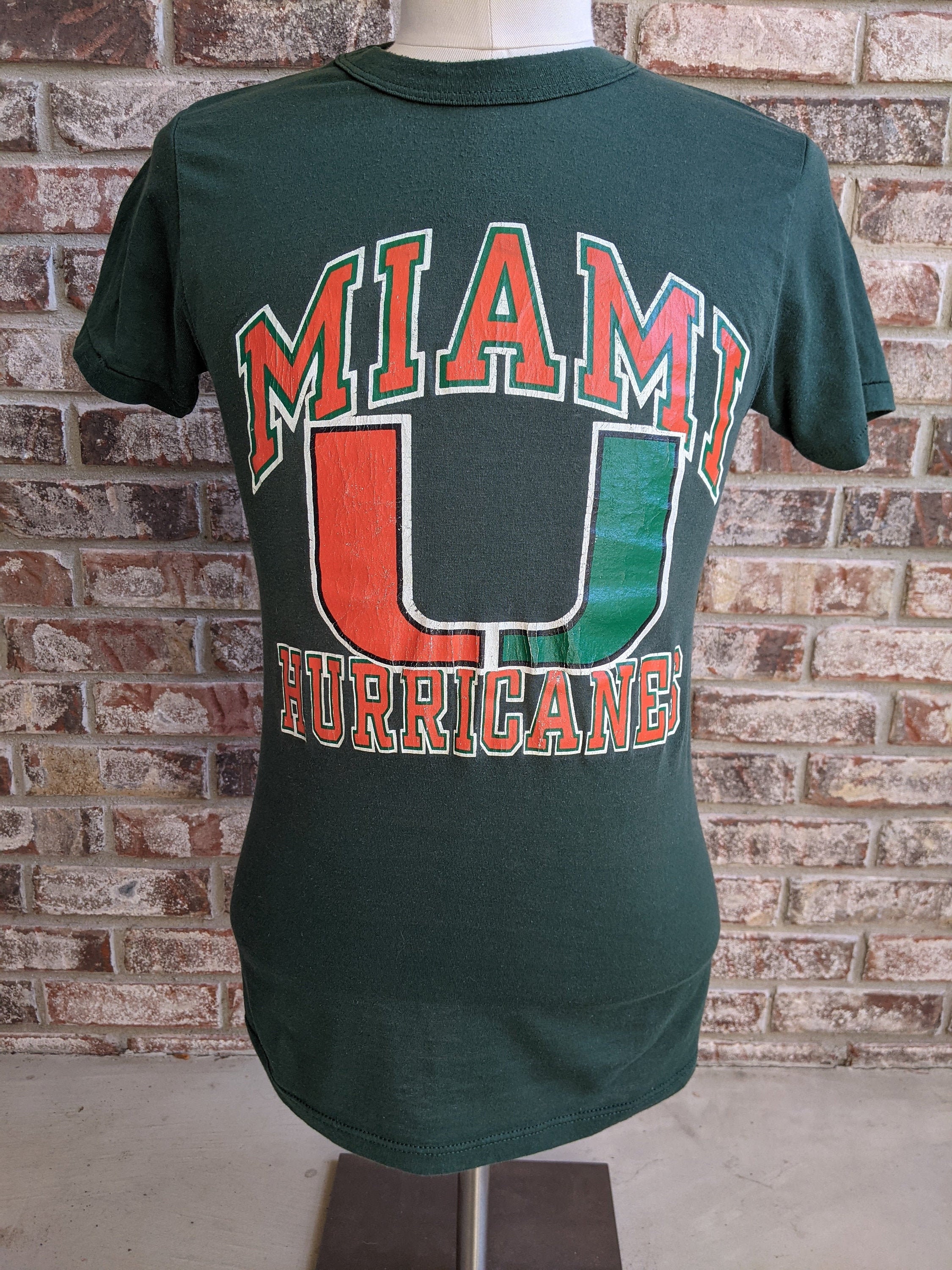 80s vintage Miami Hurricanes T shirt / Champion / XS / | Etsy
