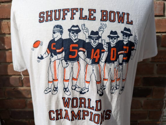 Rare 80s Vintage Chicago Bears Shuffle Bowl World Champions T