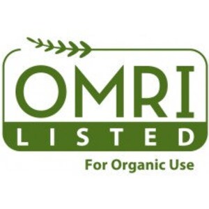 Pode incluir: Logotipo verde e branco com o texto "OMRI LISTED" e as palavras "For Organic Use" abaixo.