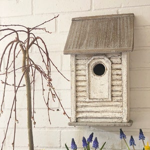 Handcrafted Birdhouse /bluebird vintage style garden /painted birdhouse, / farmhouse birdhouse garden birdhouse/folk art birdhouse