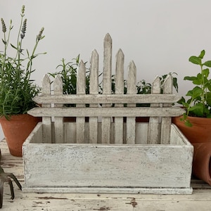 Vintage Style Herb/ Flower Box with trellis / garden decor/ antique garden