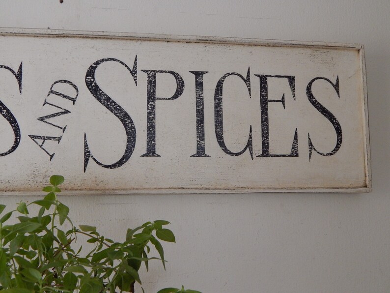 HERBS and SPICES SIGN Vintage Style Signs Hand Made Signs Etsy