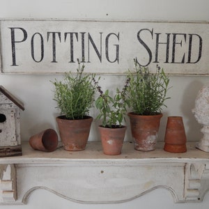 POTTING SHED SIGN  vintage style signs, hand made signs,  distressed signs, garden signs,  wood sign