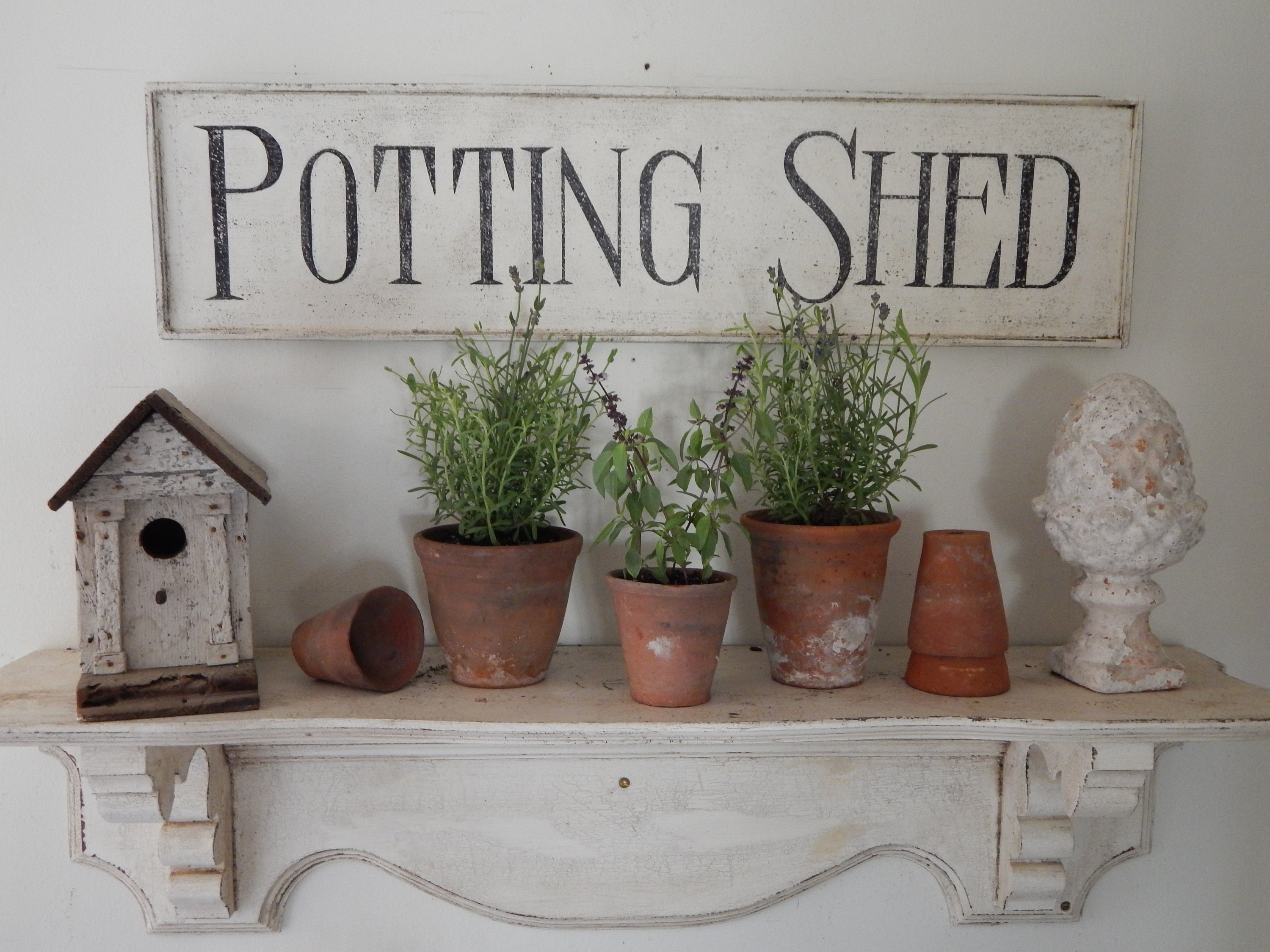 Derles wood POTTING SHED SIGN vintage style signs hand made signs farmhouse decor distressed signs garden signs farmhouse signs wood sign