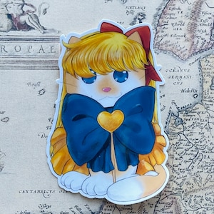 Sailor Venus Cat 3 Inch Waterproof Die-Cut Sticker