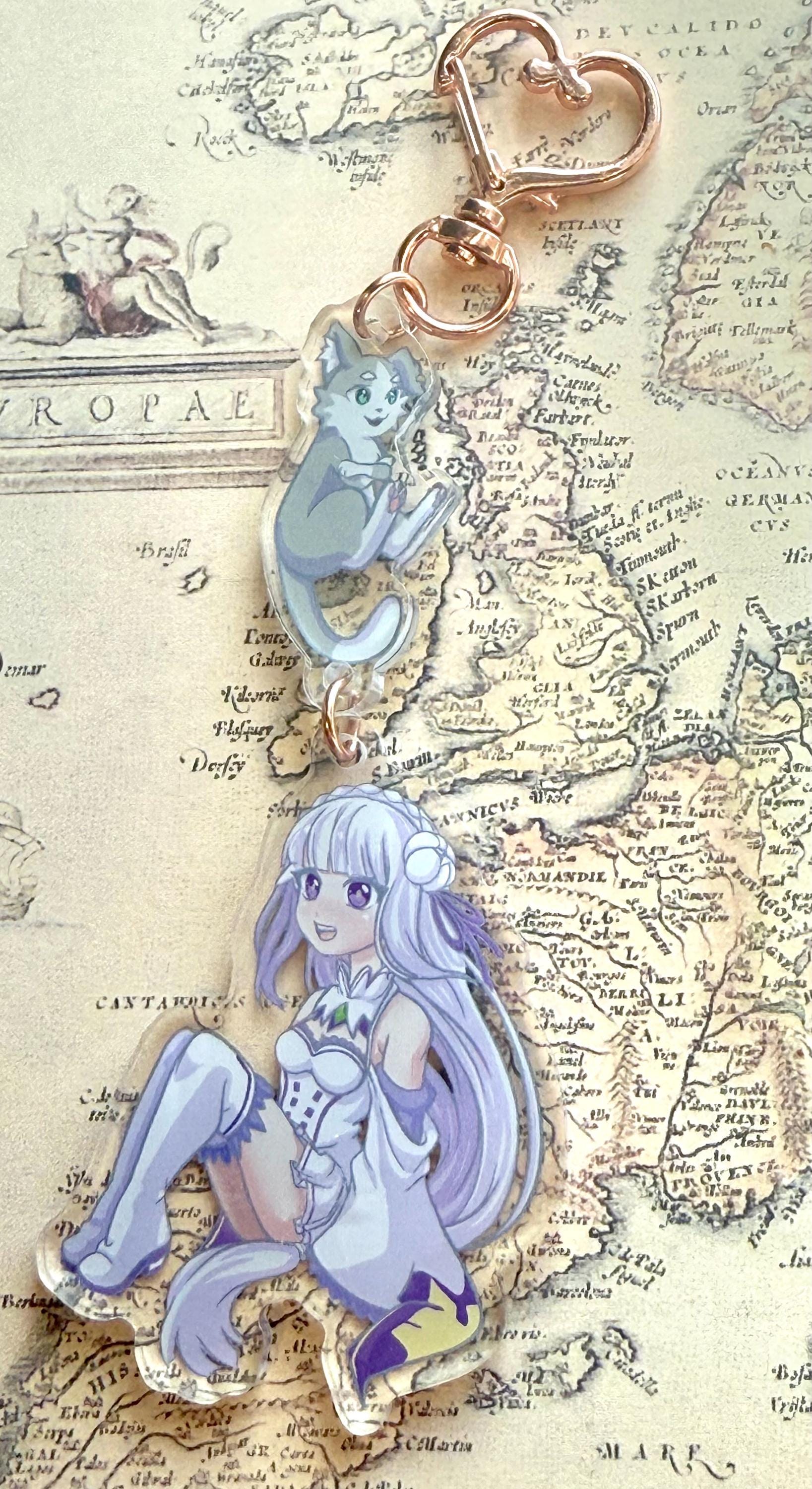Re Zero Amelia and Puck Keychain - Etsy
