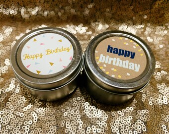 Birthday | Mini Tin | Soy Candle | Hand Poured | Set of 6