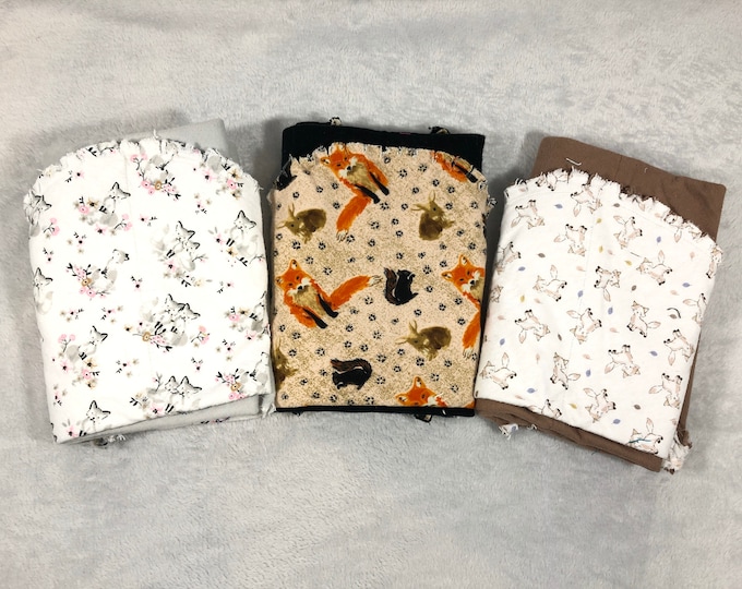 Fox Animal Flannel Receiving Blanket, Nursery Swaddle, Baby Blanket - Optional: 2 Burp clothes