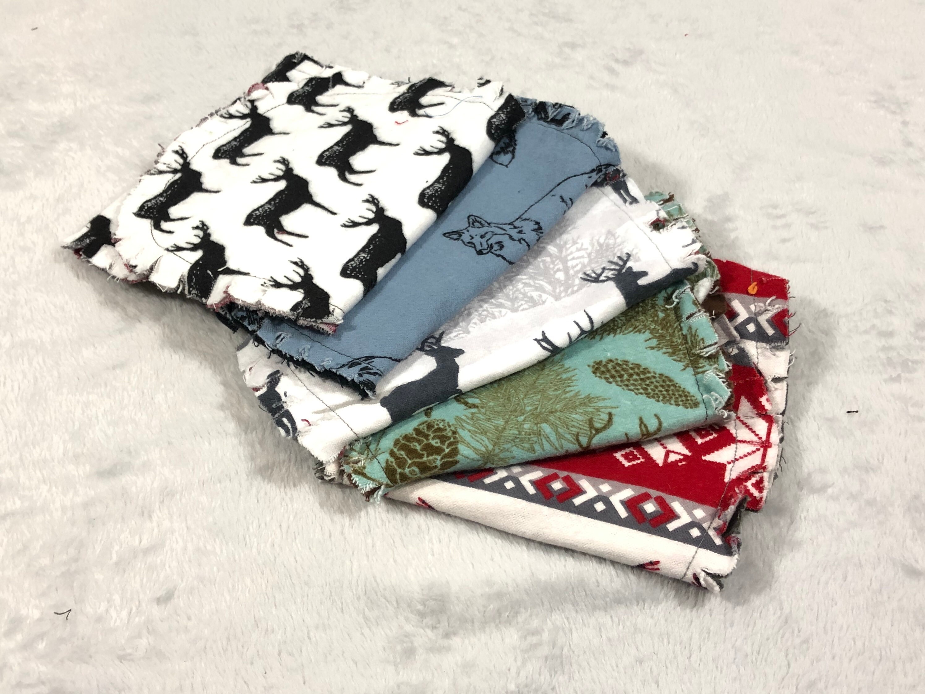 Woodland Animal Flannel Burp Cloths Hourglass Burp Cloths Etsy