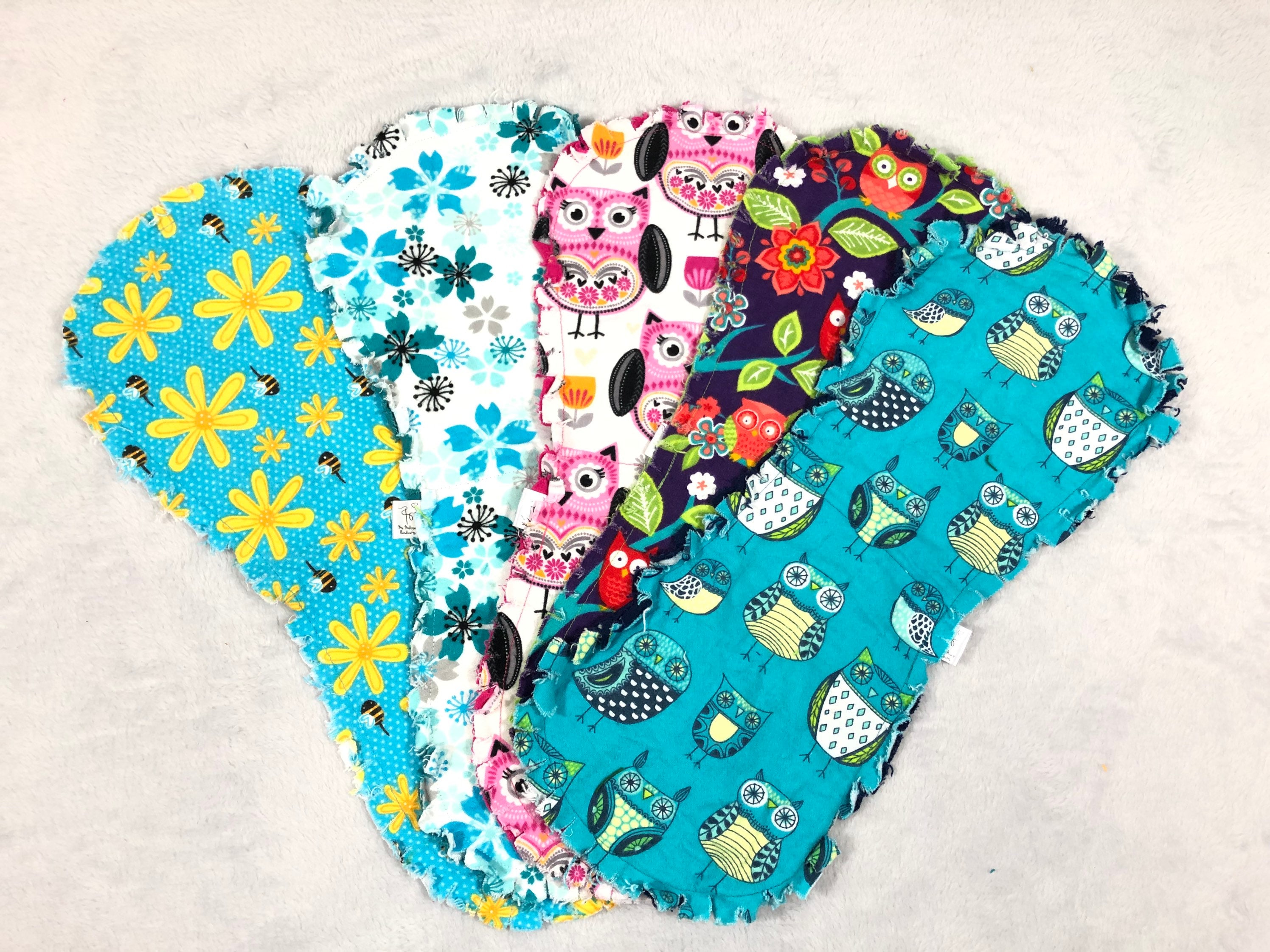 Girl Flannel Burp Cloths Pick Your Set Hourglass Burp Etsy