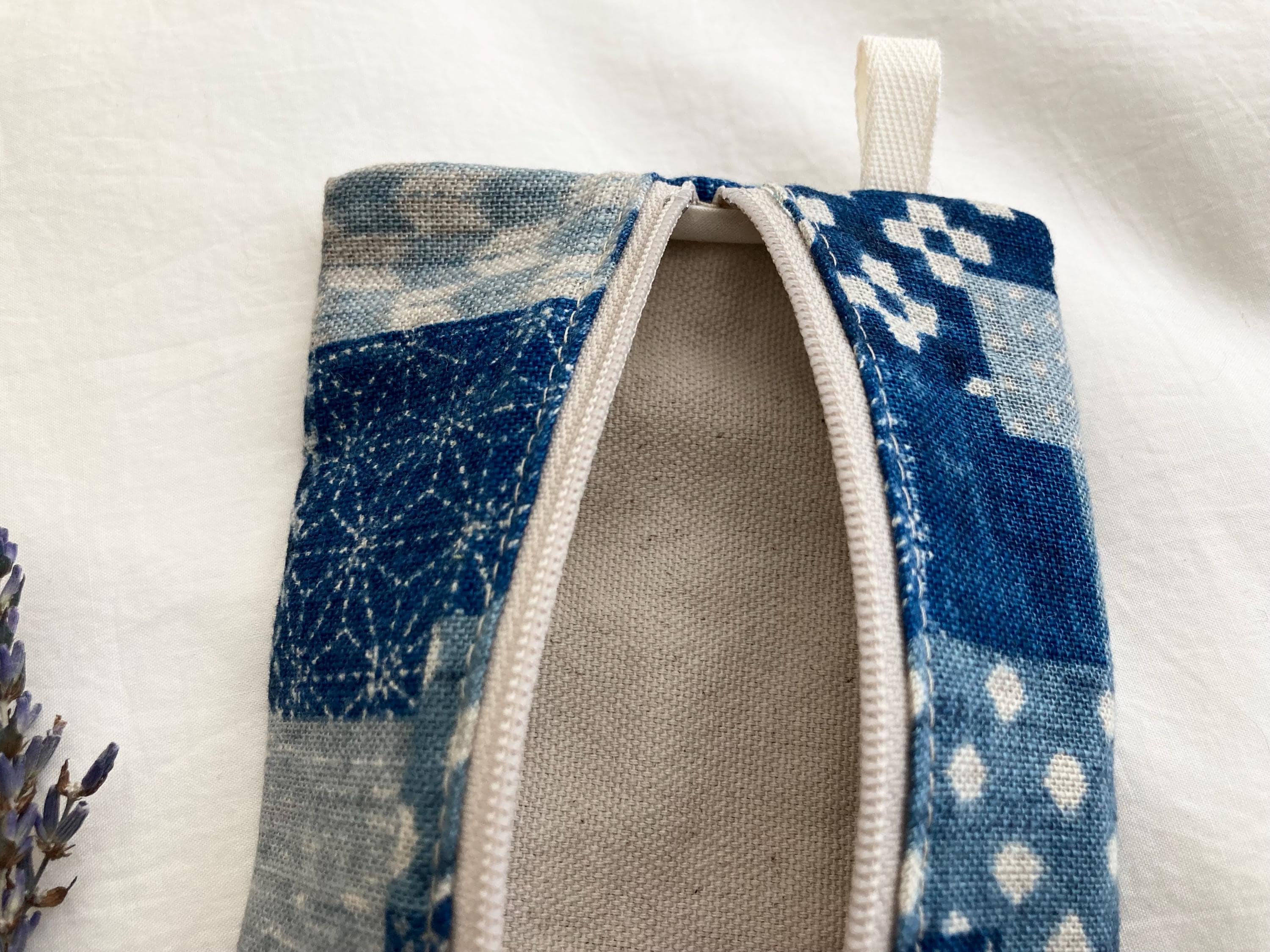Japanese Pouch Design Japanese Zipper Pouch in Indigo, Cute Rectangular Bag for Pens and ...